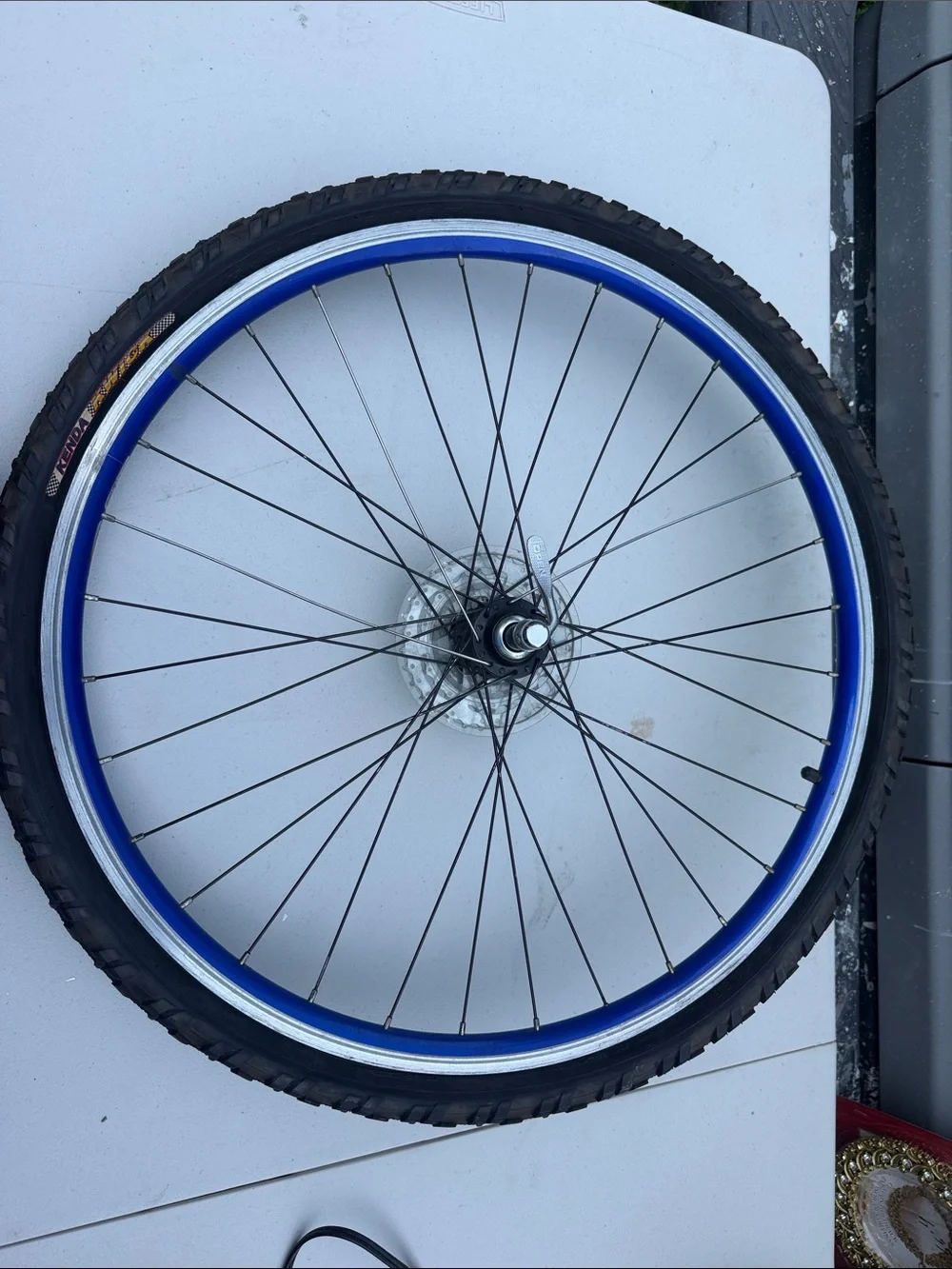 Matrix 750  Blue Bicycle Wheel with Cassette